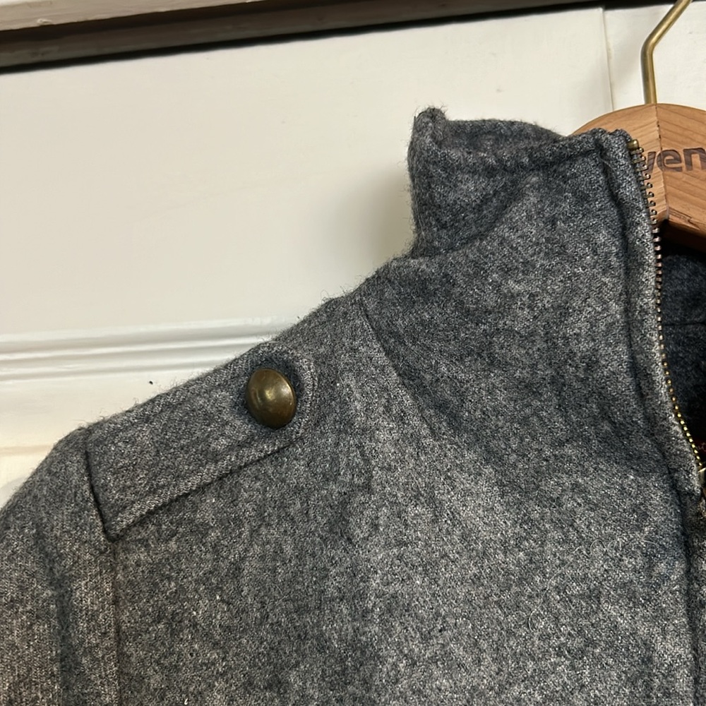 Wool Jacket High Collar Military Style - Picture 5 of 7